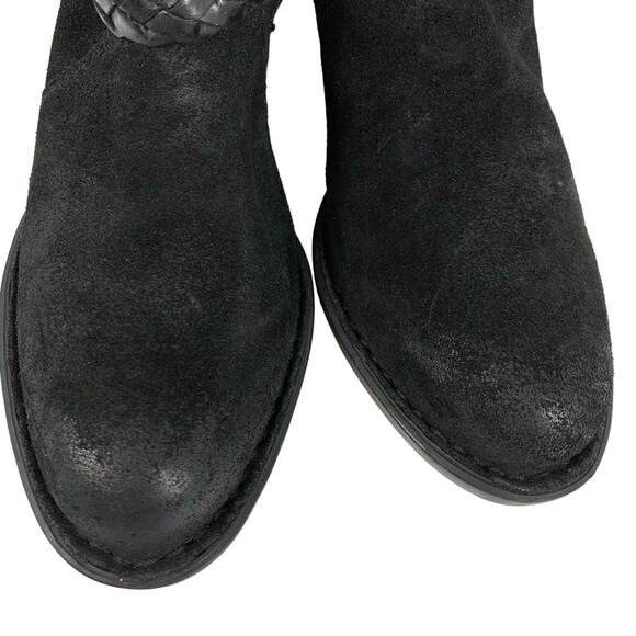 Born Nolina Leather Suede Ankle Boots Black Women’s Size 6M - Picture 8 of 10
